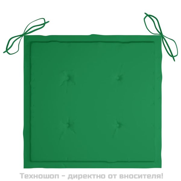 Възглавници за столове 2 бр зелени 50x50x4 см Оксфорд плат