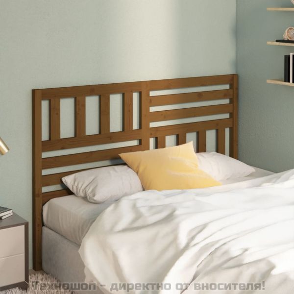 Горна табла за легло, меденокафява, 141x4x100 см, бор масив