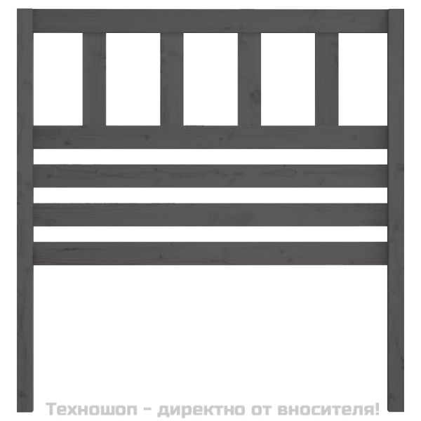 Горна табла за легло, сива, 81x4x100 см, бор масив