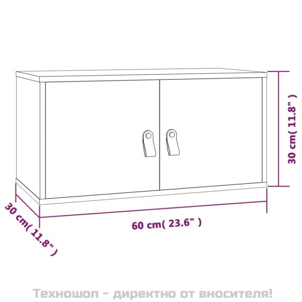 Стенни шкафове, 2 бр, меденокафяви, 60x30x30 см, бор масив