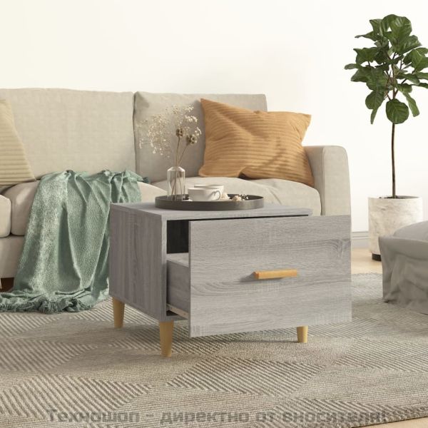 Кафе маса, сив сонома, 50x50x40 см, инженерно дърво