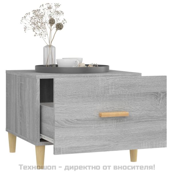 Кафе маса, сив сонома, 50x50x40 см, инженерно дърво