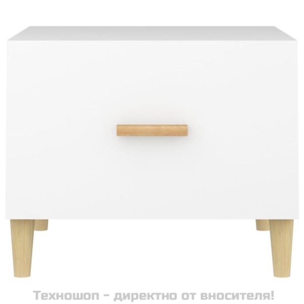 Кафе маси, 2 бр, бели, 50x50x40 см, инженерно дърво