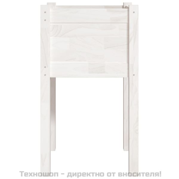 Градински сандъци, 2 бр, бели, 40x40x70 см, бор масив