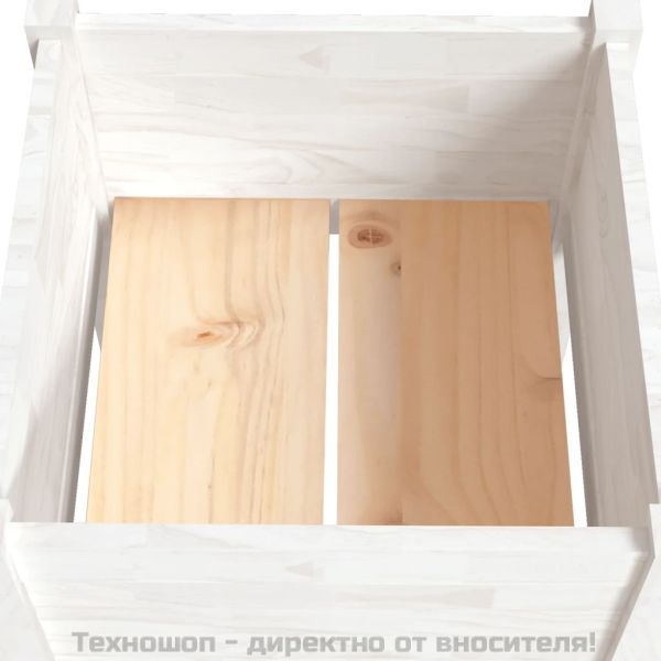 Градински сандъци, 2 бр, бели, 40x40x70 см, бор масив