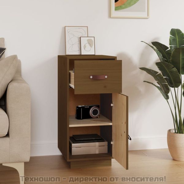 Сайдборд, меденокафяв, 34x40x75 см, бор масив