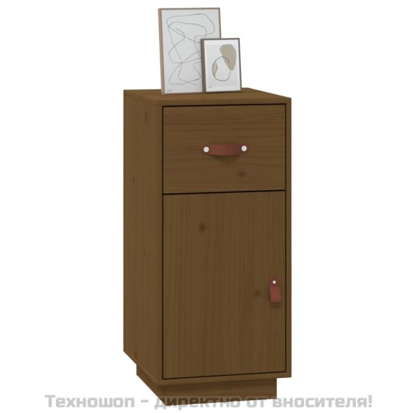 Сайдборд, меденокафяв, 34x40x75 см, бор масив