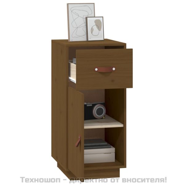 Сайдборд, меденокафяв, 34x40x75 см, бор масив