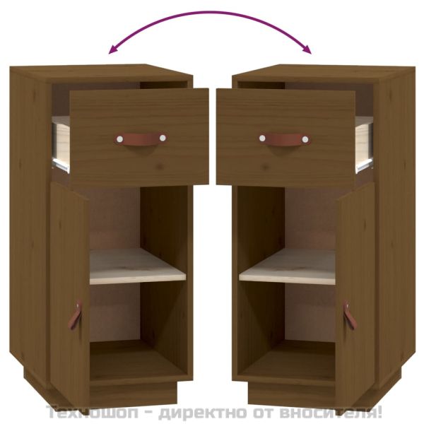 Сайдборд, меденокафяв, 34x40x75 см, бор масив