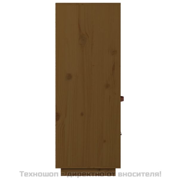 Висок шкаф, меденокафяв, 67x40x108,5 см, борово дърво масив