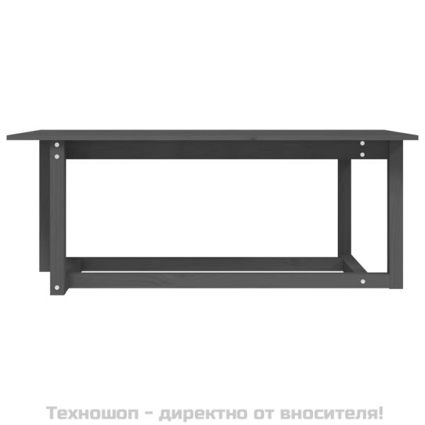 Кафе маса, сива, 110x55x45 см, борово дърво масив
