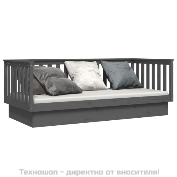 Дневно легло Сиво 100x200 см масивно борово дърво