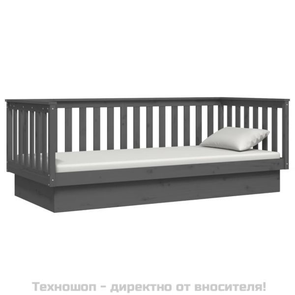 Дневно легло Сиво 100x200 см масивно борово дърво