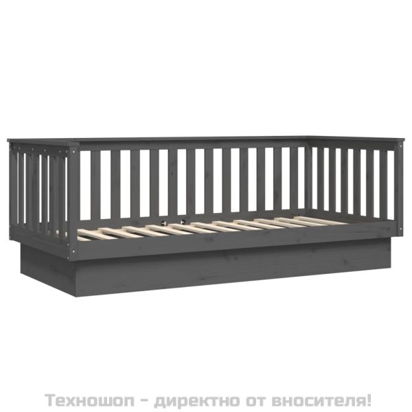 Дневно легло Сиво 100x200 см масивно борово дърво