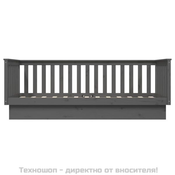 Дневно легло Сиво 100x200 см масивно борово дърво
