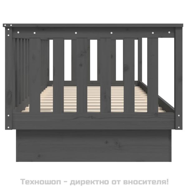 Дневно легло Сиво 100x200 см масивно борово дърво