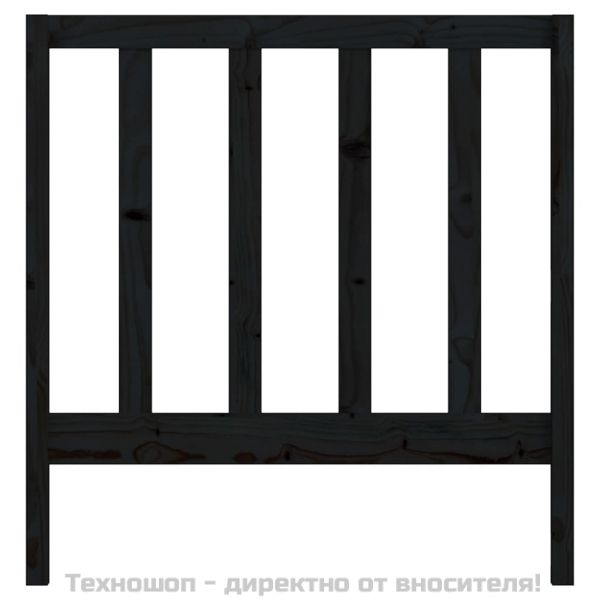 Горна табла за легло, черна, 95x4x100 см, бор масив