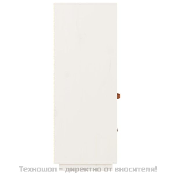 Висок шкаф, бял, 67x40x108,5 см, борово дърво масив