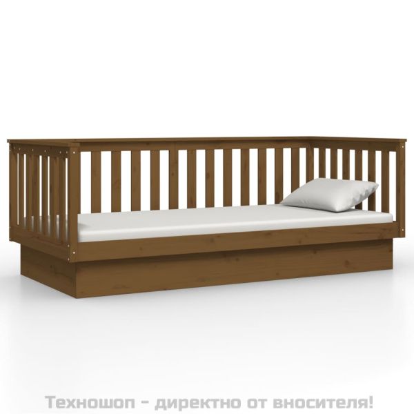 Дневно легло, меденокафяво, 80x200 см, борово дърво масив
