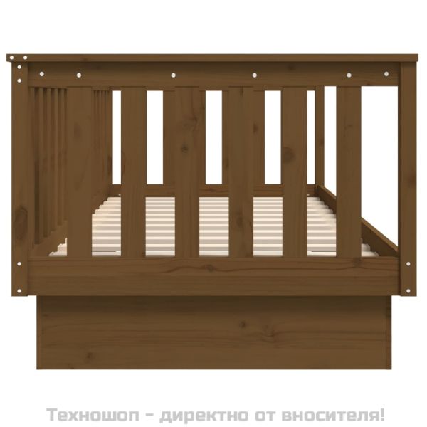 Дневно легло, меденокафяво, 80x200 см, борово дърво масив