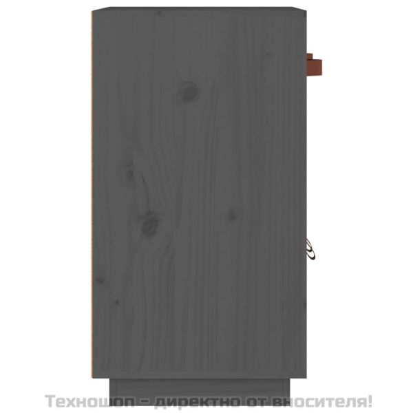 Сайдборд, сив, 65,5x40x75 см, бор масив