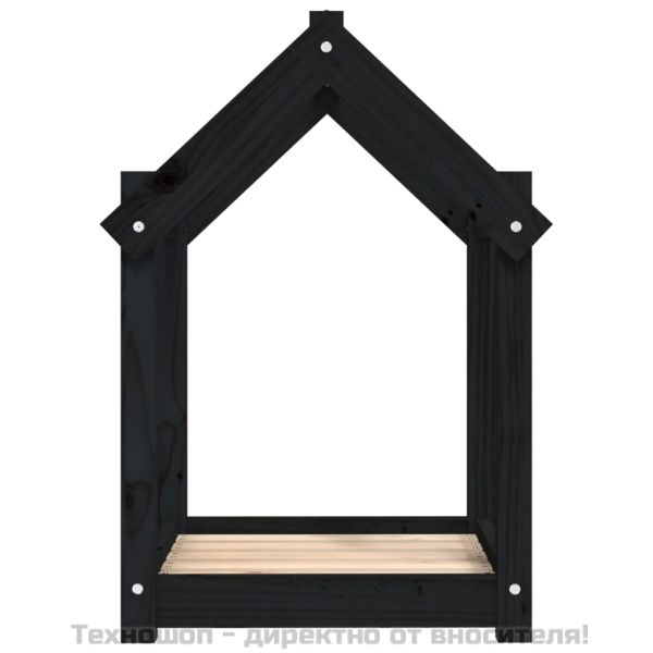 Кучешко легло, черно, 61x50x70 см, борова дървесина масив