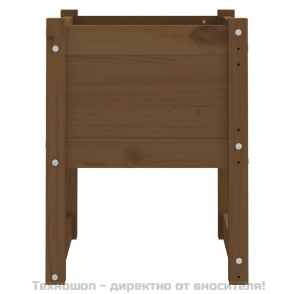 Плантери, 2 бр, меденокафяви, 40x40x52,5 см, борово дърво масив