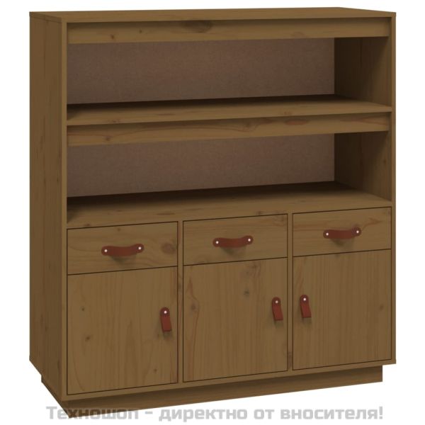 Висок шкаф, меденокафяв, 100x40x108,5 см, борово дърво масив