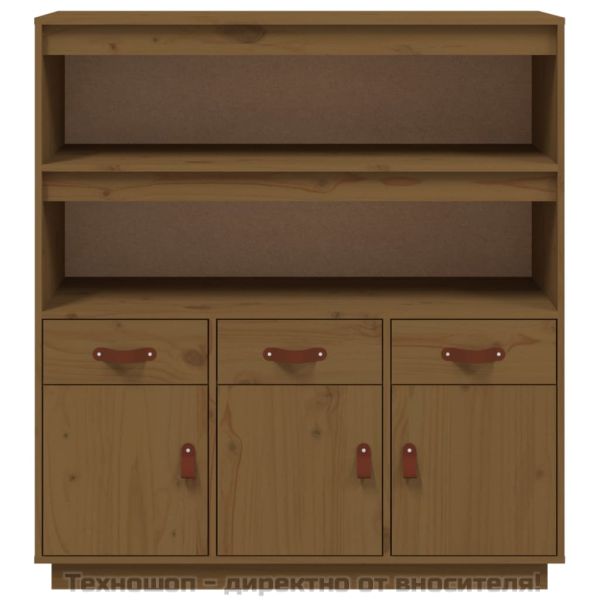 Висок шкаф, меденокафяв, 100x40x108,5 см, борово дърво масив