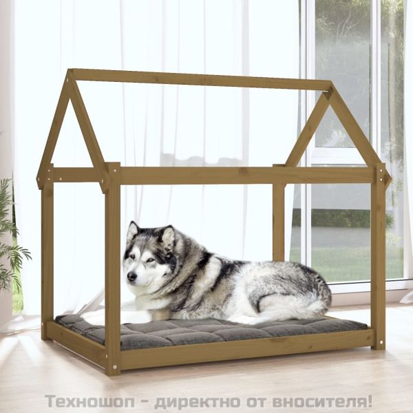 Кучешко легло, меденокафяво, 111x80x100 см, бор масив