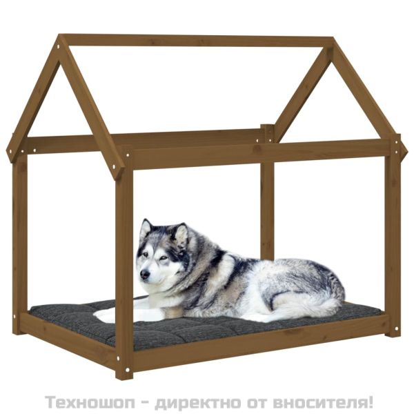 Кучешко легло, меденокафяво, 111x80x100 см, бор масив