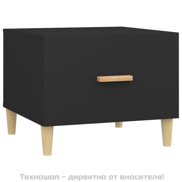 Кафе маси, 2 бр, черни, 50x50x40 см, инженерно дърво