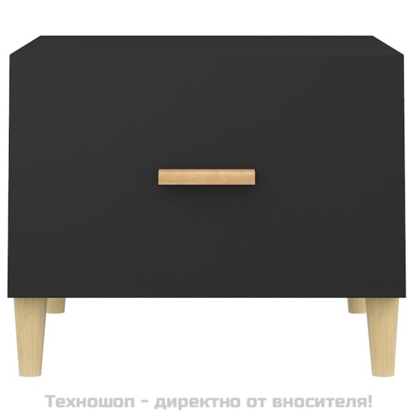 Кафе маси, 2 бр, черни, 50x50x40 см, инженерно дърво