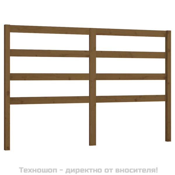 Горна табла за легло, меденокафява, 126x4x100 см, бор масив