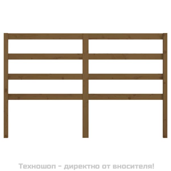 Горна табла за легло, меденокафява, 126x4x100 см, бор масив