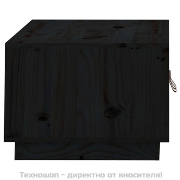 Кафе маса, чернa, 80x50x35 см, борово дърво масив