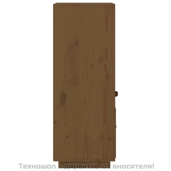 Висок шкаф, меденокафяв, 34x40x108,5 см, борово дърво масив