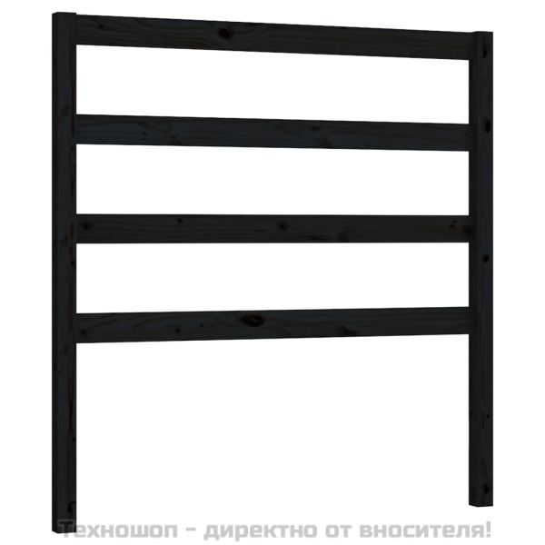 Горна табла за легло, черна, 95x4x100 см, бор масив