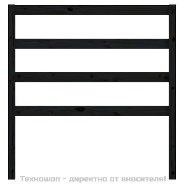 Горна табла за легло, черна, 95x4x100 см, бор масив