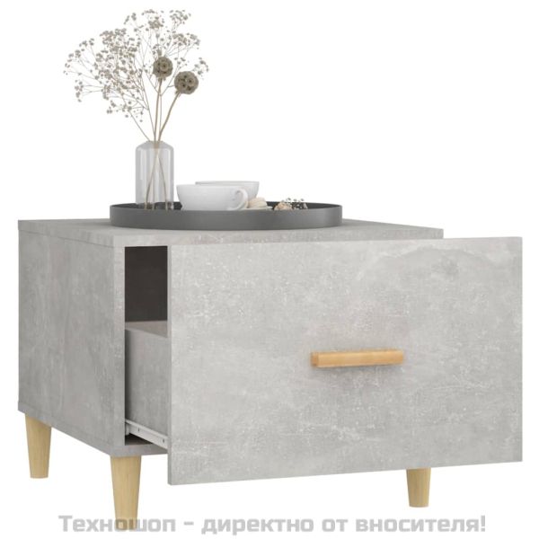 Кафе маси, 2 бр, Бетонно сиво, 50x50x40 см, инженерно дърво