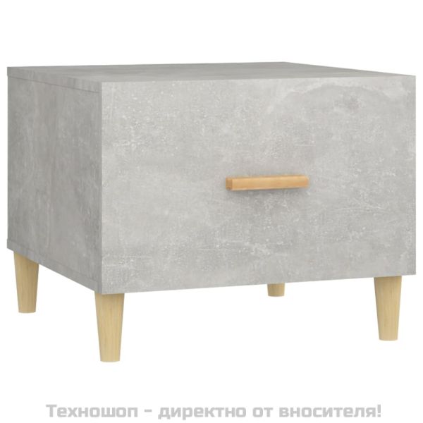Кафе маси, 2 бр, Бетонно сиво, 50x50x40 см, инженерно дърво
