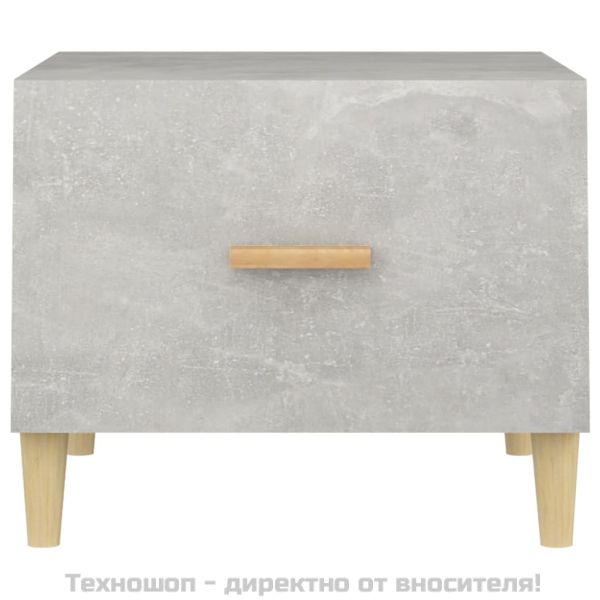Кафе маси, 2 бр, Бетонно сиво, 50x50x40 см, инженерно дърво