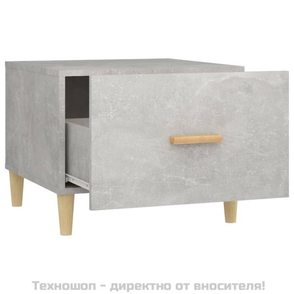 Кафе маси, 2 бр, Бетонно сиво, 50x50x40 см, инженерно дърво