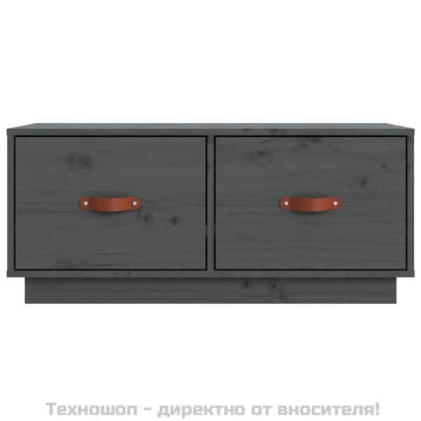 ТВ шкаф, сив, 80x34x35 см, бор масив