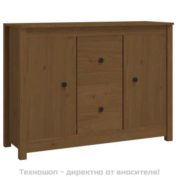 Сайдборд, меденокафяв, 100x35x74 см, бор масив