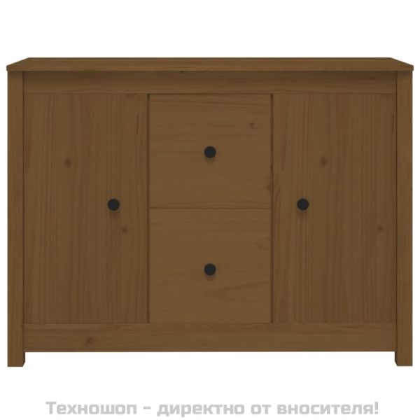 Сайдборд, меденокафяв, 100x35x74 см, бор масив