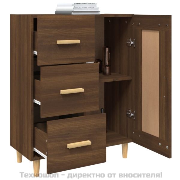 817335 Сайдборд, Кафяв дъб, 69,5x34x90 см, инженерно дърво