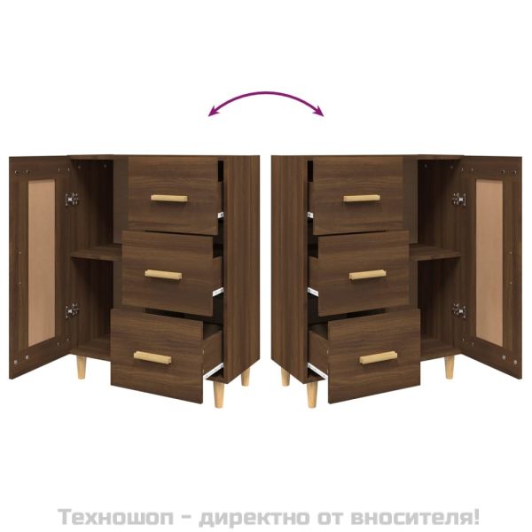 817335 Сайдборд, Кафяв дъб, 69,5x34x90 см, инженерно дърво