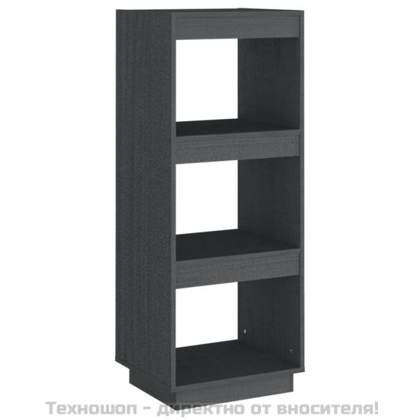 Библиотека/разделител за стая, сива, 40x35x103 см, бор масив