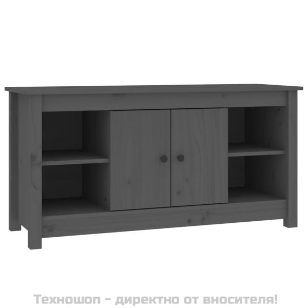 ТВ шкаф, сив, 103x36,5x52 см, бор масив